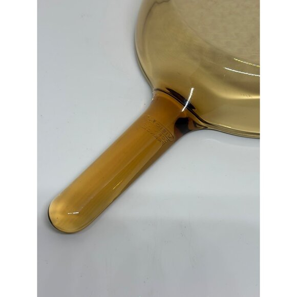 VTG Pyrex Visions Amber Glass Skillet | Waffle Bottom Fry Pan Made in France - Picture 4 of 6